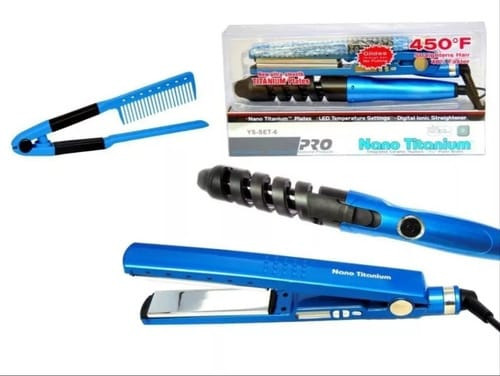 Combo De Plancha + Rizador + Peine